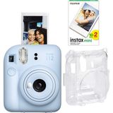 Fujifilm Instax Mini 12 Mavi Fotoğraf Makinesi + 20'li Film ve Şeffaf Kılıf Seti - Standart