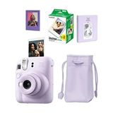 Fujifilm Instax Mini 12 Mor Renkli Fotoğraf Makinesi 20'li Film ve Büzgülü Kılıf Seti