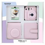 Fujifilm Instax mini 12 Pembe Fotoğraf Makinesi 10'lu Film Kare Albüm ve Deri Kılıf Bundle Box