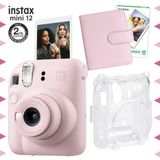 Fujifilm Instax Mini 12 Pembe Fotoğraf Makinesi-10'lu Film-Kare Albüm ve Şeffaf Kılıf Seti