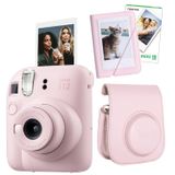 Fujifilm Instax mini 12 Pembe Fotoğraf Makinesi-10'lu Film-Mini Albüm ve Deri Kılıf Seti