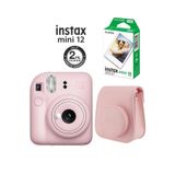 Fujifilm Instax Mini 12 Pembe Fotoğraf Makinesi 10'lu Film ve Deri Çantalı Seti