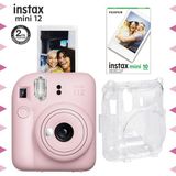 Fujifilm Instax Mini 12 Pembe Fotoğraf Makinesi 10'lu Film ve Şeffaf Kılıf Seti ile Kullanımı Kolay