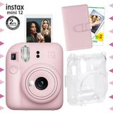 Fujifilm Instax Mini 12 Pembe Fotoğraf Makinesi 20'li Film ve Şeffaf Kılıf Seti ile Kullanımı Kolay