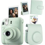 Fujifilm Instax Mini 12 Yeşil Fotoğraf Makinesi + 10'lu Film Çerçeve Kare Albüm ve Deri Kılıf Seti - Standart