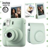 Fujifilm Instax mini 12 Yeşil Fotoğraf Makinesi-10'lu Film-Çerçeve ve Deri Kılıf Seti