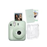 Fujifilm Instax Mini 12 Yeşil Fotoğraf Makinesi-10'lu Film-Laporta Albüm ve Şeffaf Kılıf Seti