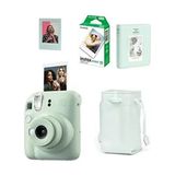 Fujifilm Instax Mini 12 Yeşil Fotoğraf Makinesi 10'lu Film ve Büzgülü Kılıf Seti ile 64'lü Albüm ve Mıknatıslı Çerçeve