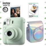 Fujifilm Instax mini 12 Yeşil Fotoğraf Makinesi 10'lu Film ve Parlak Kılıf Seti