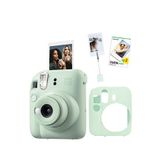 Fujifilm Instax mini 12 Yeşil Fotoğraf Makinesi-20'li Film-Kıskaçlı Resim Standı ve Silikon Kılıf Seti