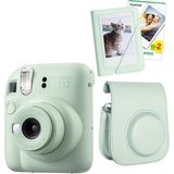 Fujifilm Instax Mini 12 Yeşil Fotoğraf Makinesi 20'li Film ve Deri Kılıf Seti ile Retro Tasarım