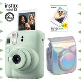 Fujifilm Instax mini 12 Yeşil Fotoğraf Makinesi-20'li Film ve Parlak Kılıf Seti