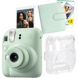 Fujifilm Instax Mini 12 Yeşil Fotoğraf Makinesi + 20'lu Film Kare Albüm ve Şeffaf Kılıf Seti - Standart