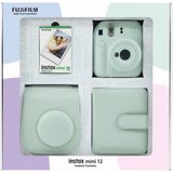Fujifilm Instax Mini 12 Yeşil Fotoğraf Makinesi Bundle Box + 10'lu Film Kare Albüm ve Deri Kılıflı - Standart