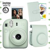 Fujifilm Instax Mini 12 Yeşil Şipşak Fotoğraf Makinesi-20'li Film-Laporta Albüm ve Deri Kılıf Seti