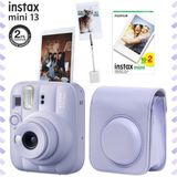 Fujifilm Instax Mini 13 Dreamy Purple Fotoğraf Makinesi Deri Çanta Kıskaç ve 20'li Film Hediye Seti - Lila
