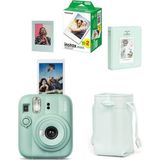 Fujifilm Instax Mini 13 Fotoğraf Makinesi-20'li Film-Büzgülü KILIF-64LÜ Albüm ve Mıknatıslı Çerçeve Seti - Yeşil