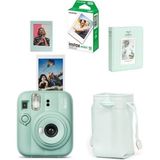 Fujifilm Instax Mini 13 Fotoğraf Makinesi-Büzgülü Kılıf-10'lu FILM-64LÜ Pvc Albüm ve Mıknatıslı Çerçeve Seti - Yeşil