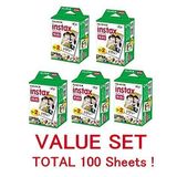 Fujifilm Instax Mini Anında Film, 2 x 10 Shoots X 5 Adet (toplam 100 çekim) Uygun Set