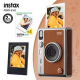 Fujifilm Instax Mini Evo Kahverengi Fotoğraf Makinası 20li Film ve Çerçeve