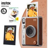 Fujifilm Instax Mini Evo Kahverengi Fotoğraf Makinesi 20'li Film ve Çerçeve ile Retro Tasarım
