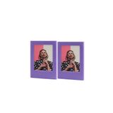 Fujifilm Instax Mini Film Uyumlu 2'Li Mıknatıslı Fotoğraf Çerçeve Seti, Mor
