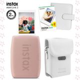 Fujifilm Instax Mini Link 3 Pembe Akıllı Telefon Yazıcısı Beyaz Çanta ve 20'li Mini Film ile Eğlenceli Anılar
