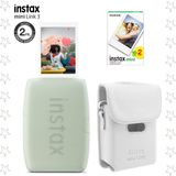 Fujifilm Instax Mini Link 3 Yeşil Akıllı Telefon Yazıcısı 20'li Mini Film ve Beyaz Çanta ile Eğlenceli Anlar
