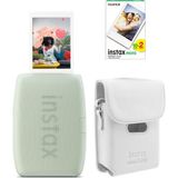 Fujifilm Instax Mini Link 3 Yeşil Akıllı Telefon Yazıcısı Beyaz Çanta ve 20'li Mini Film - Standart