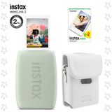 Fujifilm Instax Mini Link 3 Yeşil Akıllı Telefon Yazıcısı Beyaz Çanta ve 20'li Mini Film