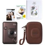 Fujifilm Instax Mini Liplay Deep Bronze Fotoğraf Makinesi 20'li Film Albüm ve Çanta Hediye Seti - Kahverengi - Standart