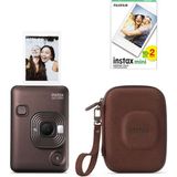 Fujifilm Instax Mini Liplay Deep Bronze Şipşak Fotoğraf Makinesi 20'li Film ve Çanta Hediye Seti - Standart