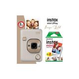 Fujifilm Instax Mini Liplay Hybrid Beige Gold Fotoğraf Makinesi + Mini Film 20'li