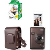 Fujifilm Instax Mini Liplay Hybrid Fotoğraf Makinesi 20'li Film Liplay Uyumlu Çantalı Set - Kahverengi
