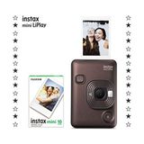 Fujifilm Instax Mini LiPlay Hybrid Fotoğraf Makinesi Deep Bronze 10'lu Film ile Anı Yakala - Kahverengi