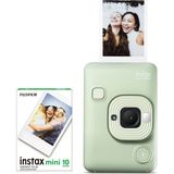 Fujifilm Instax Mini Liplay Hybrid Matcha Green Fotoğraf Makinesi + 10'lu Film Seti - Yeşil - Standart
