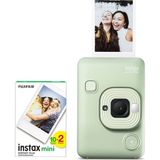 Fujifilm Instax Mini Liplay Hybrid Matcha Green Fotoğraf Makinesi + 20'li Film Seti - Yeşil - Standart