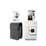 Fujifilm Instax Mini Liplay Hybrid Misty White Fotoğraf Makinesi 10'lu Film ve Deri Kılıf Hediye Seti - Beyaz