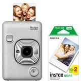 Fujifilm Instax mini LiPlay Hybrid Stone Beyaz Fotoğraf Makinesi ve 20'li Mini Film