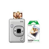 Fujifilm Instax Mini Liplay Hybrid Stone White Fotoğraf Makinesi + 10'lu Mini Film - Beyaz