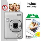 Fujifilm Instax Mini Liplay Hybrid Stone White Fotoğraf Makinesi 20LI Mini Film - Beyaz