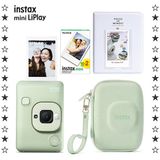 Fujifilm Instax Mini LiPlay Matcha Yeşil Fotoğraf Makinesi 20'li Film Albüm ve Çanta Hediye Seti