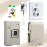 Fujifilm Instax Mini Liplay Plus Bej Fotoğraf Makinesi, 20'li Film ve Aksesuar Seti