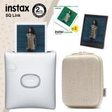 Fujifilm Instax Sq Link Beyaz Yazıcı 20LI Square Film Kılıf ve Pleksi Çerçeve