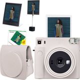 Fujifilm Instax Sq1 Beyaz Fotoğraf Makinesi + 20LI Kare Film Deri Kılıf Pleksi Çerçeve ve Kıskaçlı Stand Seti - Standart