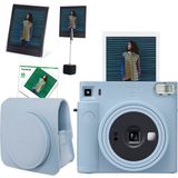 Fujifilm Instax Sq1 Buz Mavi Fotoğraf Makinesi + 10'lu Kare Film Deri Kılıf Pleksi Çerçeve ve Kıskaçlı Stand Set - Standart