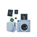 Fujifilm Instax Sq1 Buz Mavi Fotoğraf Makinesi + 20'li Kare Film Deri Kılıf Pleksi Çerçeve Ve Kıskaçlı Stand Seti
