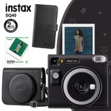 Fujifilm Instax SQ40 Siyah Fotoğraf Makinesi 10lu Kare Film Deri Kılıf ve Siyah Albüm
