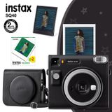 Fujifilm Instax SQ40 Siyah Fotoğraf Makinesi 20li Kare Film Deri Kılıf ve Pleksi Çerçeve