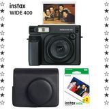 Fujifilm Instax Wide 400 Jet Black Fotoğraf Makinesi Deri Çanta ve 20'li Film Hediye Seti